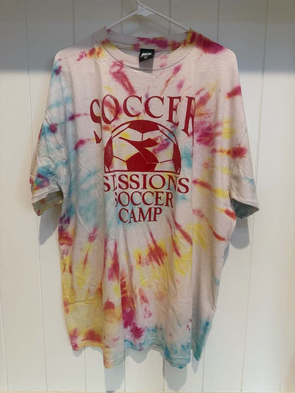Vintage Diadora Soccer Sessions Tie-Dye Graphic T-Shirt XL
